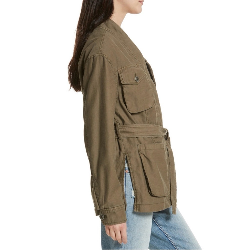 Free People Army “In Our Nature” Cargo Jacket Olive Green Utility Size S - Picture 3 of 9